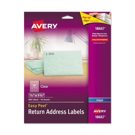 Avery LABEL, EP, RA, 80UP, IJ, CLR 18667